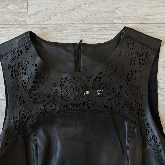 BLACK FAUX LEATHER DRESS - Picture 4 of 10